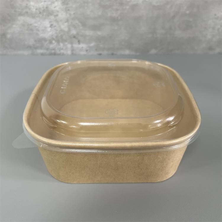 squre kraft salad bowl with lid