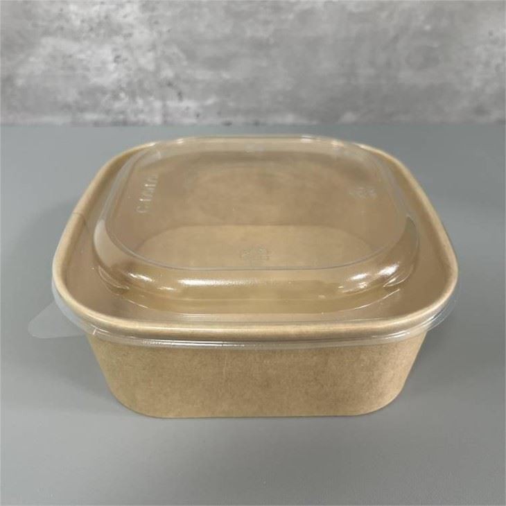 squre kraft salad bowl with lid