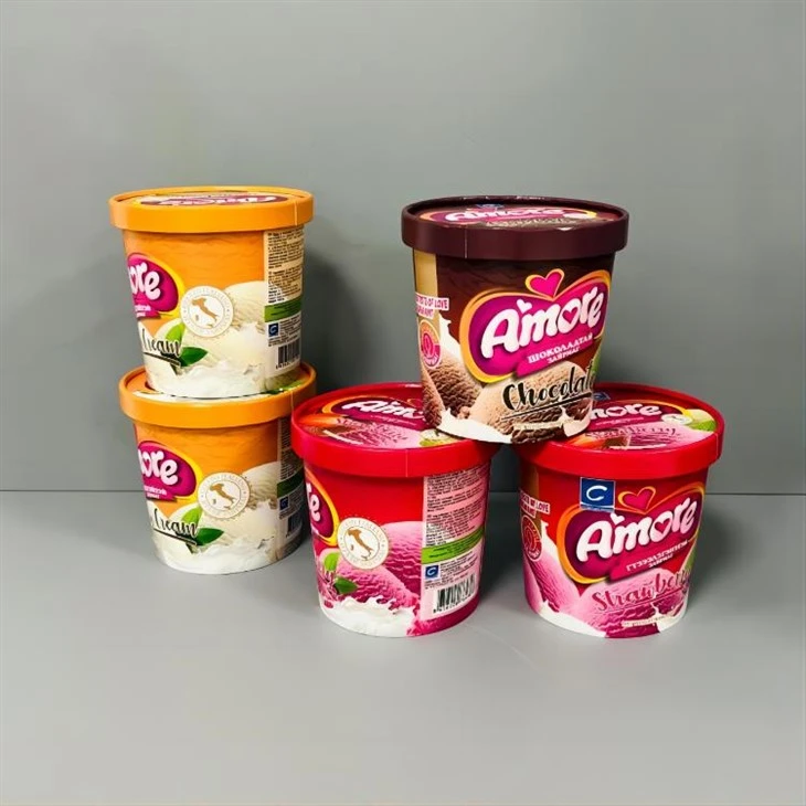 ice cream paper cups with paper lids